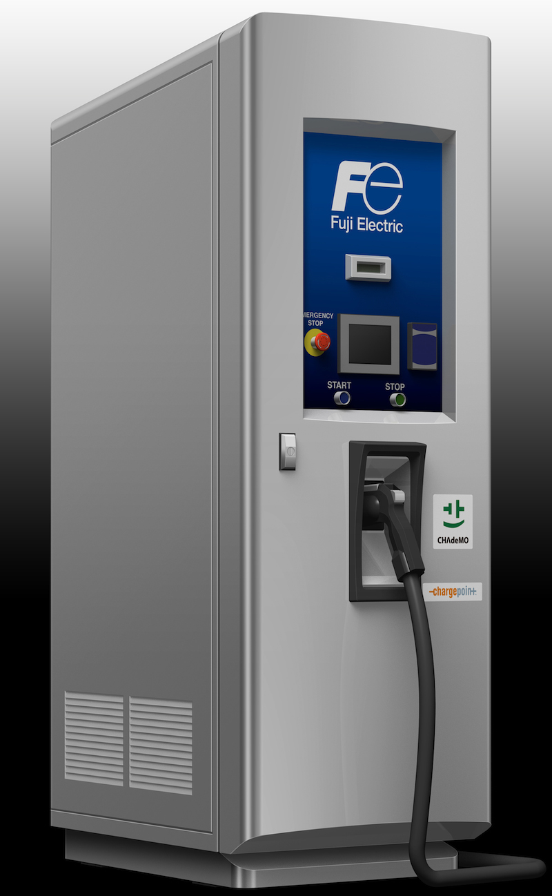 Fuji Electric's e-vehicle charging station installed at Edison ParkFast in Manhattan